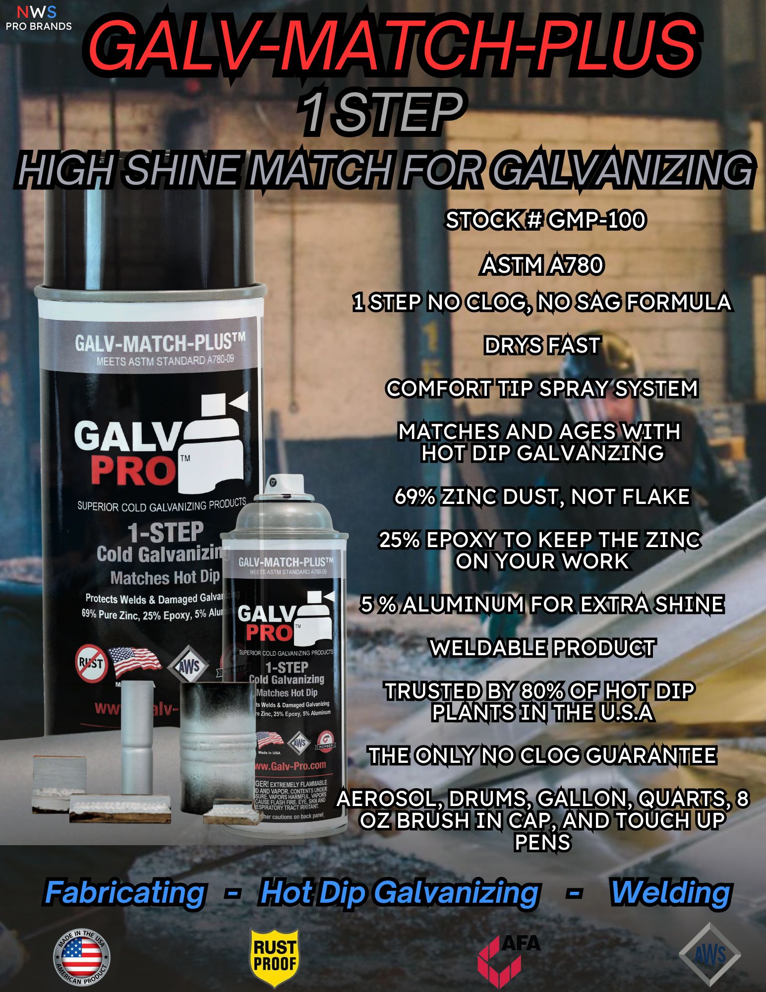 SAMPLE - Galv-Match-Plus™ (69% Zinc) | GMP-100 | 12-12.5oz cans per case | Covers up to 40 SF | ASTM A780-09 <span class="bold-desc">Matches Hot Dip</span> 5 SAMPLE - Galv-Match-Plus™ (69% Zinc) | GMP-100 | 12-12.5oz cans per case | Covers up to 40 SF | ASTM A780-09 <span class="bold-desc">Matches Hot Dip</span> - Image 5